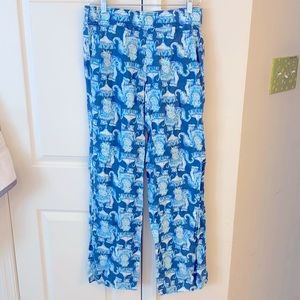 Blue and white Florida Linen Pants